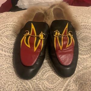 Gucci Princetown slippers with flames size 7.5